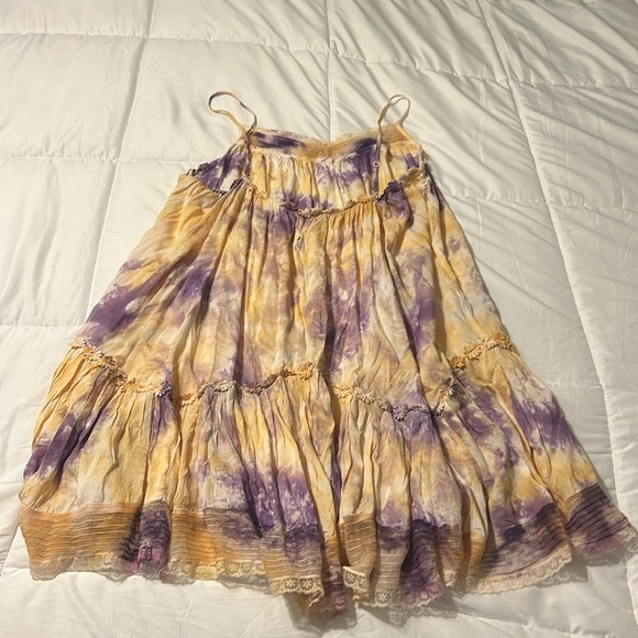 Anthropologie Tie-Dye Mini Tunic Dress Slip Dress Bohemian Festival Ballet core - Picture 9 of 13